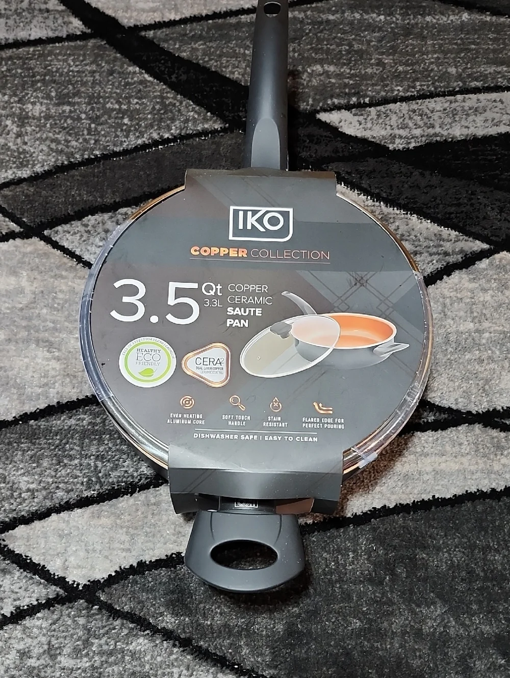 IKO COPPER COLLECTION 3.5 QUART COPPER CERAMIC SAUTE PAN & LID